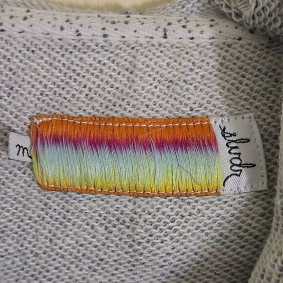 SLVDR Full Zip Mid Weight Hoodie Denim Blue Striped Pockets Zip Pocket Size M - Picture 5 of 6